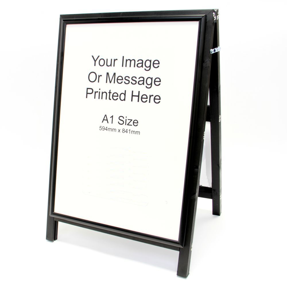 A1 Wooden Poster Holder A-boards - Black